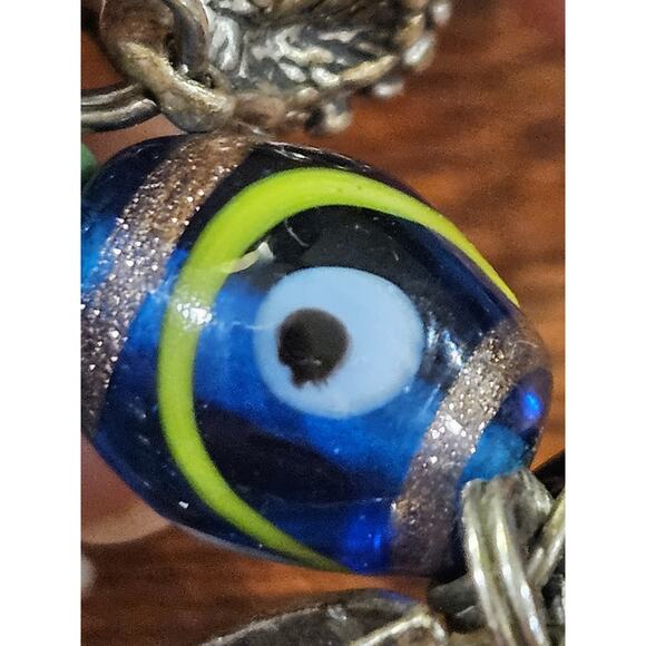 Vintage Danforth 1992 925 Sterling Silver Charms, Glass & Ceramic Moms Bracelet - Picture 9 of 10